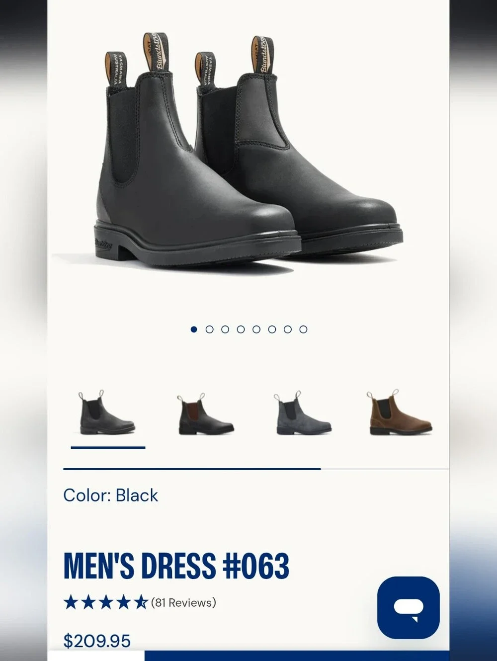 Blundstone Black Leather Chelsea-Style Chukka Boots